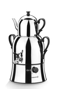 Korkmaz A338 Nosta Siyah 2000 W Çelik Demlikli Semaver