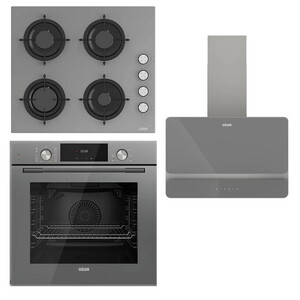Uğur UAO 6040W0 GCY CSR1 Gri Cam Ankastre Ocak Uğur Fryart UAF 6011D GCPET Gri Ankastre Fırın Uğur UAD 6022D GA4D Gri Duvar Tipi