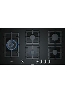 Bosch PPS9A6B90 90 cm Wok Gözlü Siyah Cam Ankastre Ocak