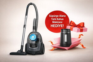 Phılıps XB2142/10-HDA150/61 Torbasız Süpürge Türk Kahve Makinesi Hediyeli