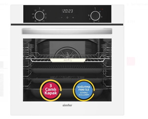  Simfer Airfry 8216 76 lt Beyaz Ankastre Fırın, Simfer 3507 Beyaz Cam Ankastre Ocak, Simfer 8739 60 cm Beyaz Cam Duvar Tipi Davlu